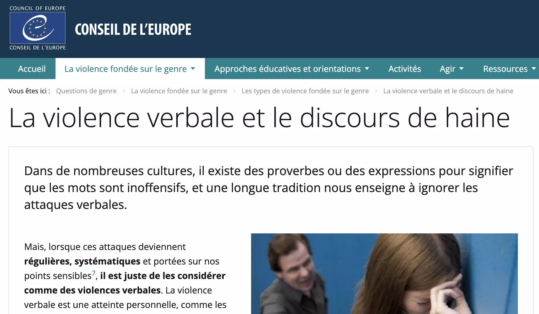 www.coe.int - violence verbale