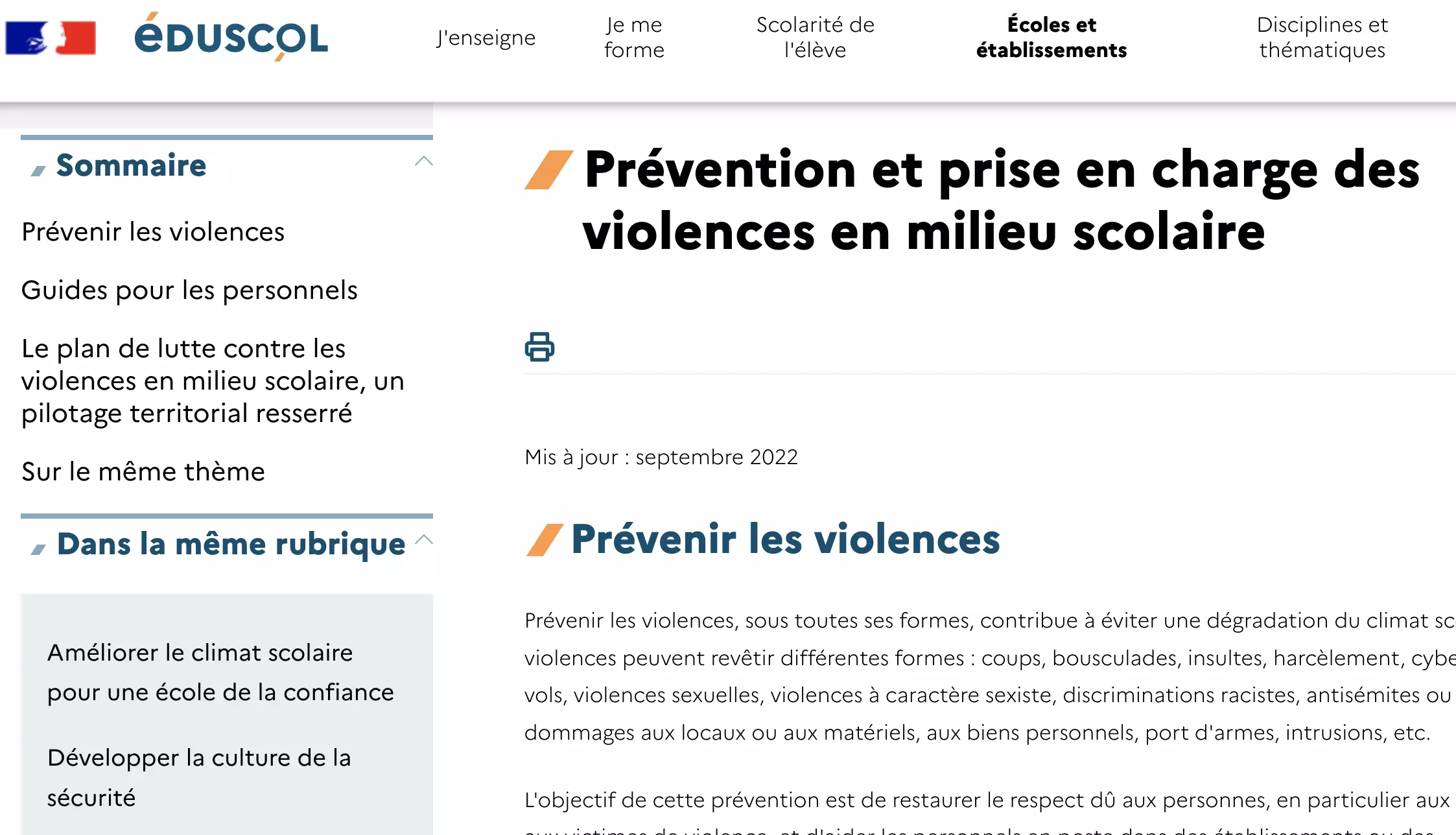 eduscol.education.fr - prévenir les violences