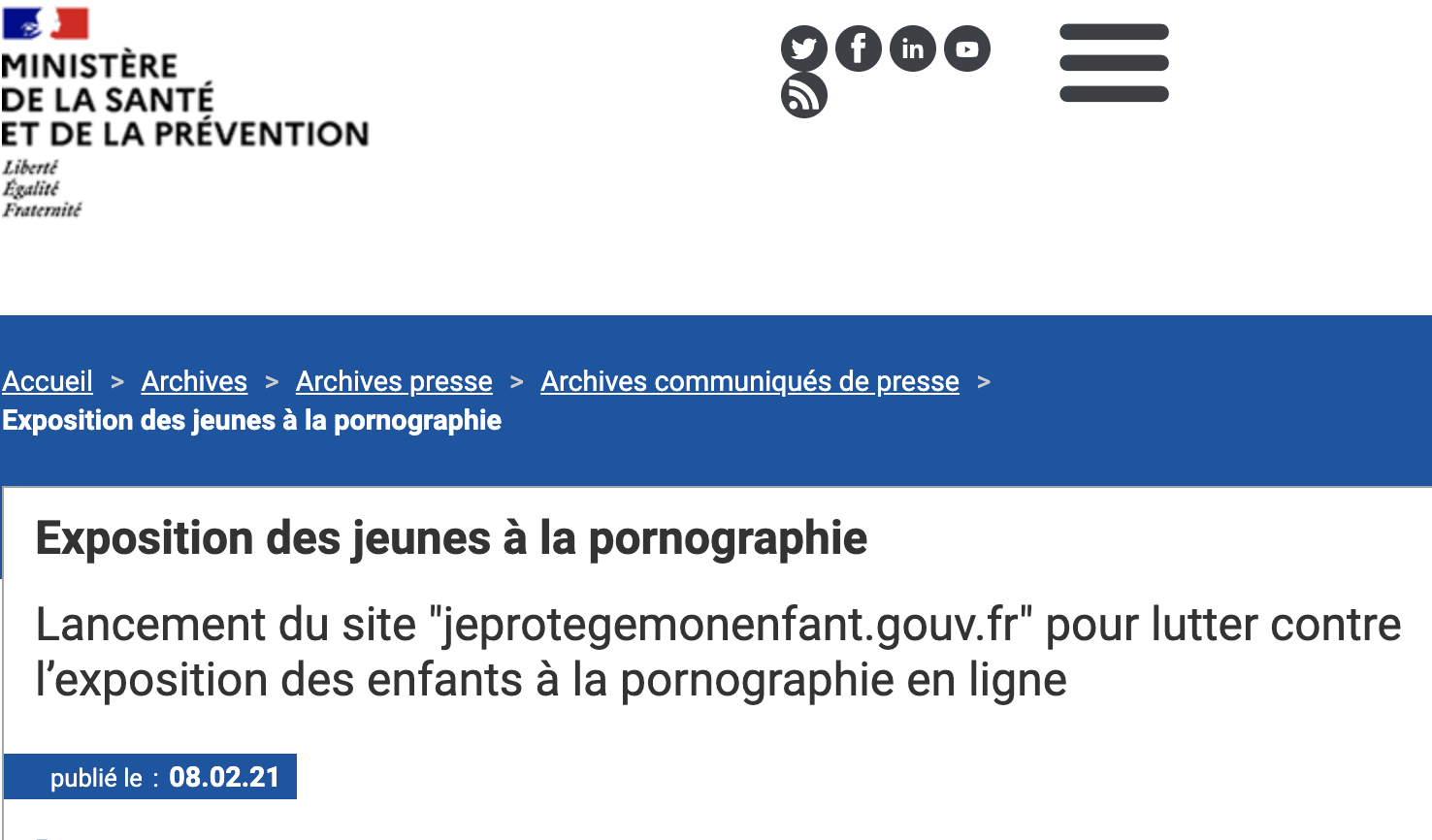 Exposition des jeunes à la pornographie
