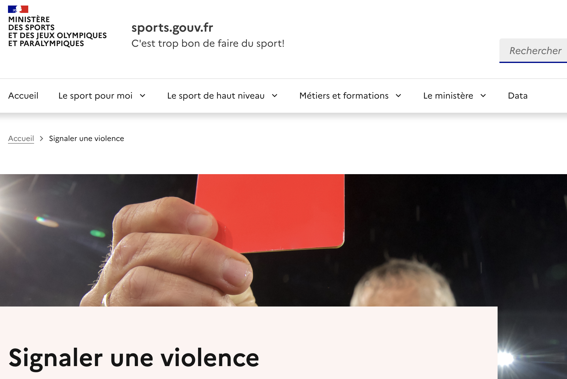 Signaler des violences dans le sport